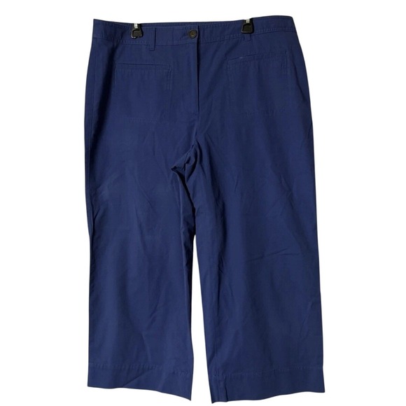 Talbots Pants - NWT‎ Talbots Womens Blue Casual Cropped Capri Stretch Pants Trousers Plus 16W